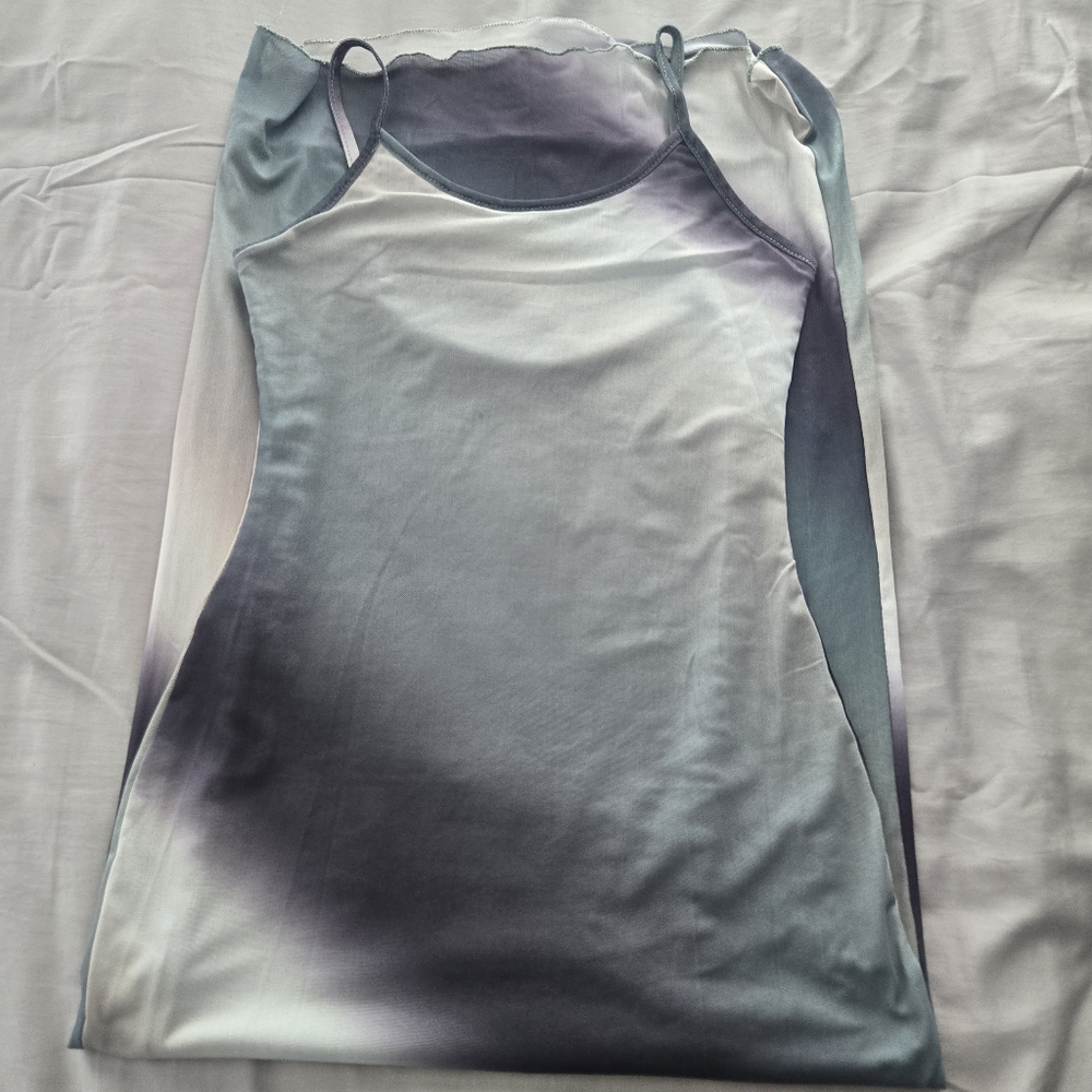 See You Monday Gray Purple Green Ombre Bodycon Beach Vacation Camisole Dress